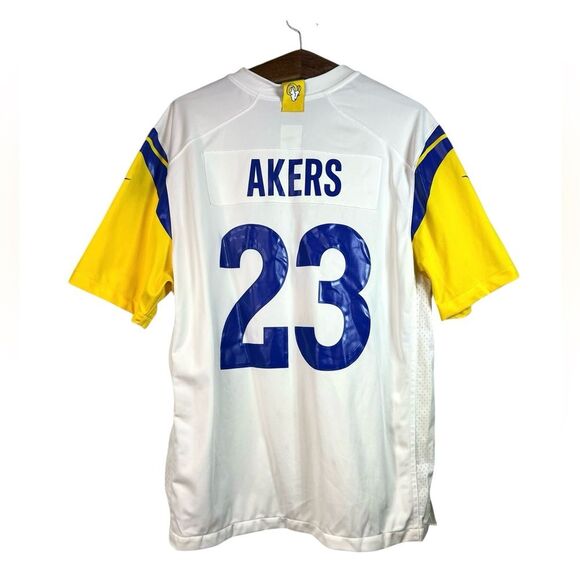 Nike on Field Los Angeles Rams Cam Akers 23 NFL Jersey White Blue Yellow Size XL - Picture 2 of 10